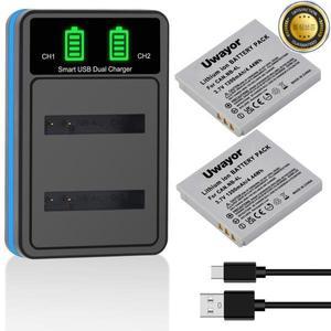 Canon PowerShot ELPH100HS 300HS SD1000 SD30용 UWayor NB-4L 배터리 및 듀얼 충전기