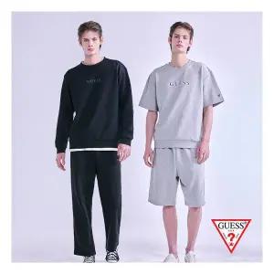 게스 언더웨어 코튼테리 남성 이지셋업 4종 (긴팔긴바지+반팔반바지세트)