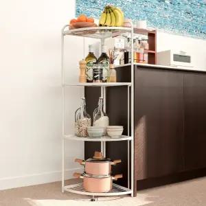 접이식 코너 선반 화이트 블랙 3단 4단 코너선반진열 욕실코너선반