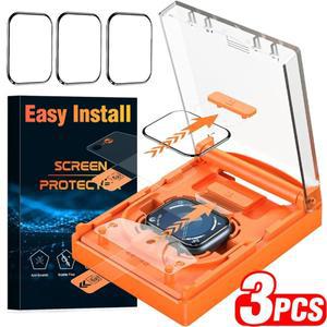 애플워치 울트라 3 2 1 49MM용 간편 설치 스크린 보호필름 1/2/3팩, 아이워치 시리즈 S11 S10 42/46mm용 플