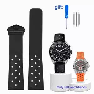 호환  CARRERA FORMULA 1 남성용 시계 밴드 22mm 시계 용 태그 호이어 모나코 스트랩 용 실리콘 고무 방수