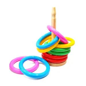 국민교육사 어린이 114 원목 고리 던지기링완구 장난감 놀이용
