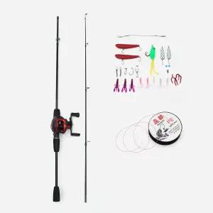 몬스터 베이트 릴+루어+낚싯대세트(2.1m) (우핸들)/낚시풀세트 입문용 바로사용 배스낚시 바다민물겸용