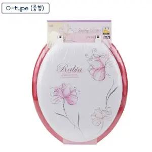 자주색 스펀지 변기커버-U형 중형 꽃무늬예쁜 스폰지 푹신한 일반 욕실용 변거 휴대용 화장실 양뚜껑 양커