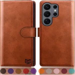 삼성 갤럭시 S26 울트라 월렛 케이스와 호환되는 SUANPOT RFID 차단 신용카드 홀더 플립북 PU 가죽 보호