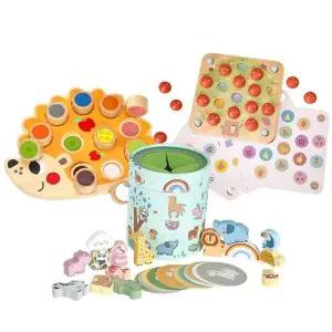 원목 추론 게임 원목 메모리 게임 유아 아동 보드 고슴도치