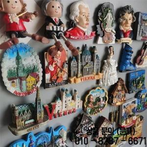 오스트리아 비엔나 잘츠부르크 인스브루크 ISCHGL 관광 기념품 음악가 모차르트 베토벤 자석 냉장고 스티커