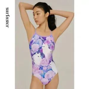 원피스 여사친 고양이 원피스수영복 바람 수영복 빅사이즈 스피드 삼각 비치웨어 프린트 유행1