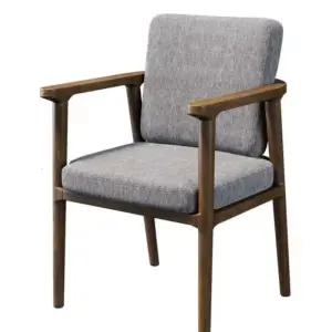 원목 팔걸이 의자 등받이 식탁 페브릭 호두+카키 암체어 단일의자