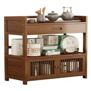 원목 주방 틈새 보조 수납장 바퀴 달린 체리우드 식탁 정리함