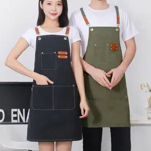 카페 미술 도예 주방 다용도 캔버스 방수 앞치마