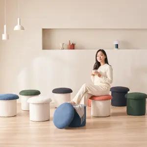 일마레하우스 레아 부클레 화장대의자 원형 수납형 스툴 4colors