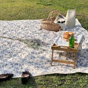 단품 린넨 플라워 레이스 피크닉 매트 감성 빈티지 비치 꽃무늬 프렌치 면 돗자리 야외 캠핑 소풍 차박