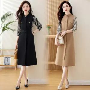 [루미루나]트렌치골드버튼원피스+벨트(색상선택)