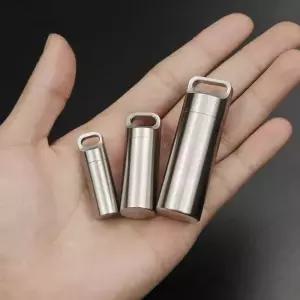 휴대용 알약통 비상약 영양제통 목걸이 티타늄 방습