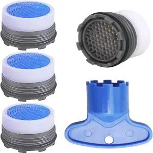 4PCS 수도꼭지 에어레이터 및 1PCS 키 16.5mm 절수 유량 제한기 세트 주방 고속 욕실 싱크대 교체