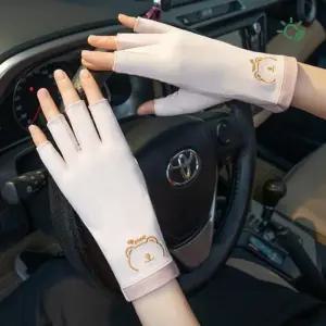 여성 반장갑 자외선차단 봄 여름 망사 통기성 손가락 오픈 운전용