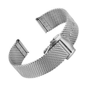 [미국배송] 남성용 이베니핏 메탈 워치 밴드 316L 밀라노 스테인리스 스틸 메시 브레이슬릿 18MM 20MM 22MM 조절식 교체 스트랩