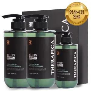 테라피카 비오틴 탈모증상완화 샴푸1000ml 2개+500ml 1개대용량 두피케어 임상완료