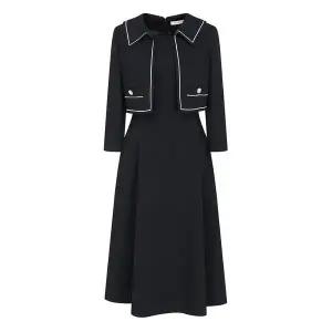 [JJ지고트](센텀시티점)라인 배색 재킷 플레어 원피스 GR4A0OP821