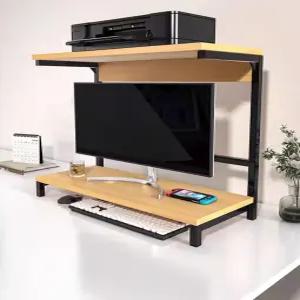모니터 프린터 선반 데스크탑 목재 수납 책장 거치대