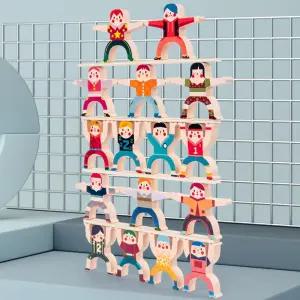 헤라클레스 젠가 원목 균형 스트롱맨 나무 게임 블록 사람모양 빌딩 쌓기