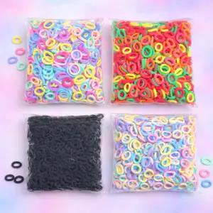 미니 양말목 마카롱 머리끈 1000개 대용량 헤어고무줄 파스텔 컬러 믹스 DIY 재료