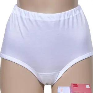 BYC 부드러운 순면 백색 여성 맥시 팬티 3P 아줌마 여성 여자 빤스 요일 편한