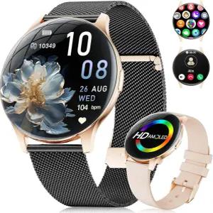 전화 걸기/응답 통화가 가능한 여성용 스마트 워치 1 43인치 HD AMOLED 디스플레이 IP68 방수 110개 이상의