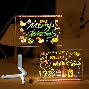 빛나는 드로잉 보드 낙서 메시지 형광 벽걸이형 독립형 디스플레이 크리스마스 장난감