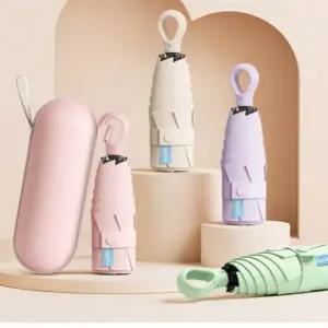 카라비너 양우산 미니 링핸들 자외선차단 우산 캡슐 케이스 초경량 암막 양산 대량주문 어버이날 답례품 선