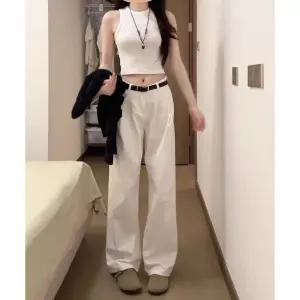 여성 청바지 화이트 와이드 봄가을 복고 핏 스트레이트 통바지 힛템