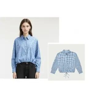 [행텐]여성코튼스트링체크셔츠 10530-120-645-45AB-SH