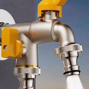 정원 호스 황동 탭 수도꼭지 어댑터 1/2'' IBC 물탱크 연결기 2-웨이 관개 조인트 교체 피팅 볼 밸브