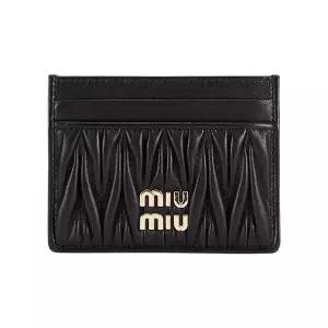 26SS 마틀라세 금장 로고 카드지갑 블랙 5MC076 AFPP F0002