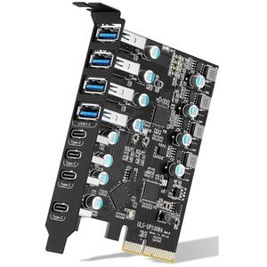 PCIe USB 3.2 /3.1 2세대 카드 8포트 타입-A USB C PCIe 카드 10Gbps PC 내부 허브(Windows 7 /8 /10 Linux 및 MacPro 4.1 /5.1용)