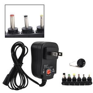 6in 1 3-12V 조정 가능한 전압 전원 공급 장치 12W 다기능 어댑터 1.2A 출력 AC 100-240V 플러그 포함