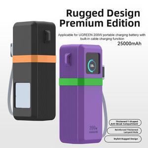 UGREEN 200W 보조베터리 25000mAh용 고품질 실리콘 보호 케이스 정확한 컷아웃이 있는 충격 방지 커버 미끄