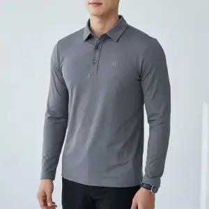 김영주 골프 남성 사방스판 아이스 냉감 긴팔 등산 티셔츠 그리드 카라 1120