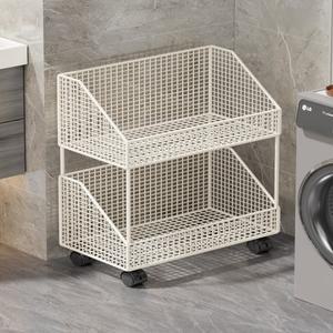 욕실 세탁세제 다층 수납랙 철제 소재 간편 조립 공구 불필요 심플 스타일 정리함