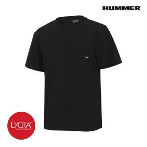 험머 남성 H4 라이크라 써머 반팔 티셔츠 블랙