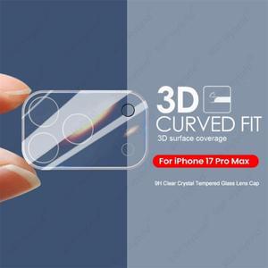 아이폰 17 프로 맥스용 투명 3D 카메라 보호 케이스, 곡면 렌즈 강화유리 프로맥스 호환