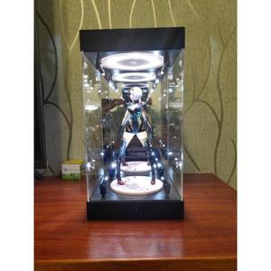 회전 LED 12인치 피규어 조립 1/6 액션 조명이 있는 다이캐스트 디스플레이 케이스 거울 뒷면으로 수집 가