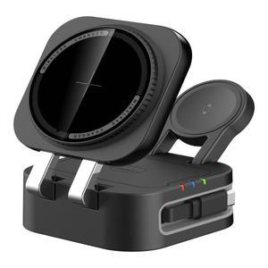 3-in-1 휴대용 15W 무선 충전 크래들(접이식 케이블 포함) Magasafe 마그네틱 고속 장치