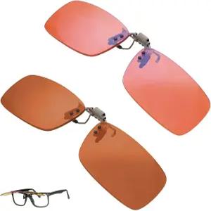 브래드델 실내 FL-41 로즈 실외 클립온 핏오버 블루 차단 편두통 컴퓨터 판독 안경으로 광감도 광공포증 및