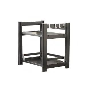 밥솥슬라이딩선반 레일 전자레인지 철제 주방다이  밥솥장 오븐장 수납장 건메탈그레이