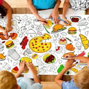 음식 대형 컬러링 포스터 드로잉 롤 2025 새 페이퍼 70 27.5 인치 DIY 페인팅 테마