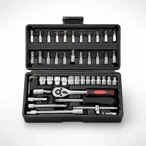 랩앤툴스 복스 세트 46P 미니 렌치 소켓 육각 복스알 자동차 자가 수리 정비 공구