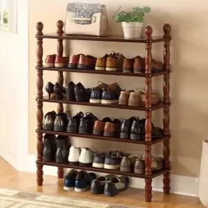 엔틱 신발장 우드 복도 수납장 오픈형 현관 콘솔 선반