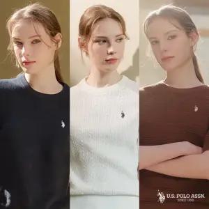 [앱10 ][U.S POLO ASSN.] 26SS 프렌치린넨 블렌디드 반팔니트 3종 여성